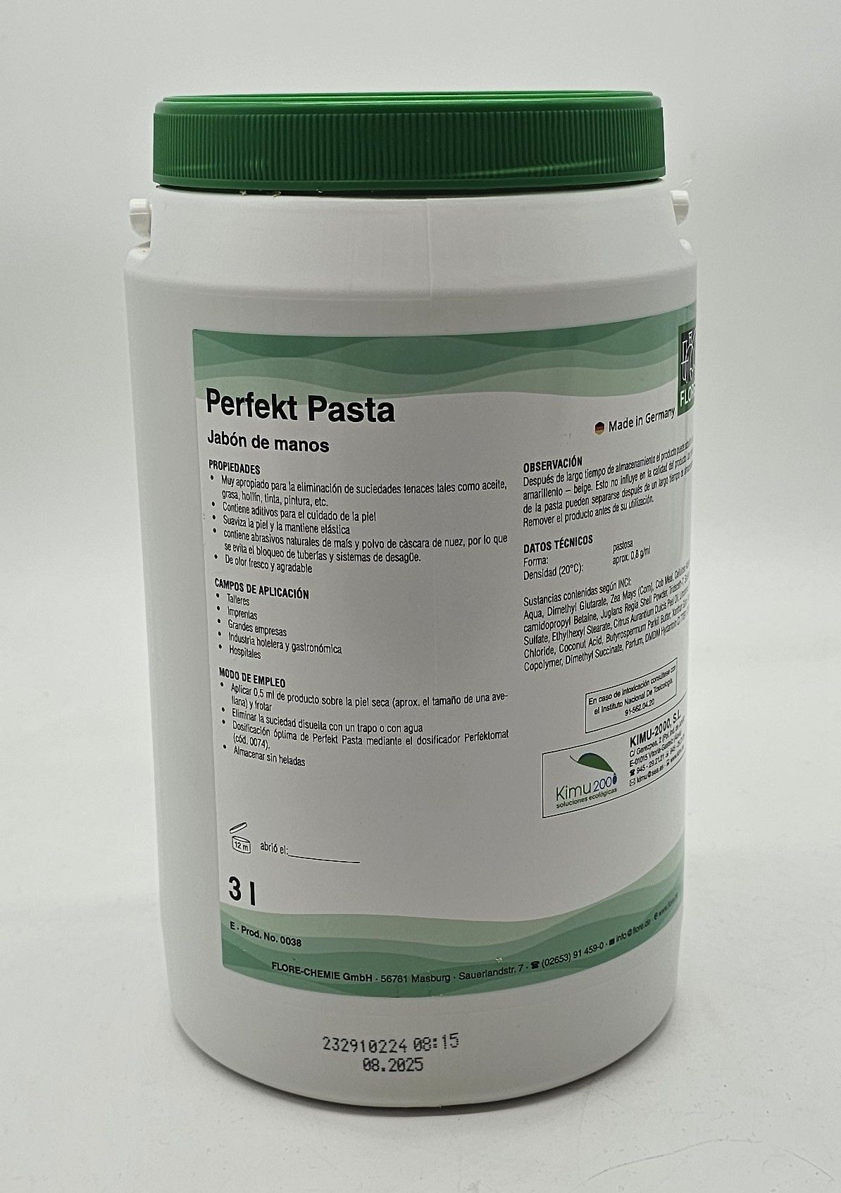 PERFEKT PASTA PASTA LAVAMANOS ESPECIAL CON PARTICULAS NATURALES 3LTS KIMU